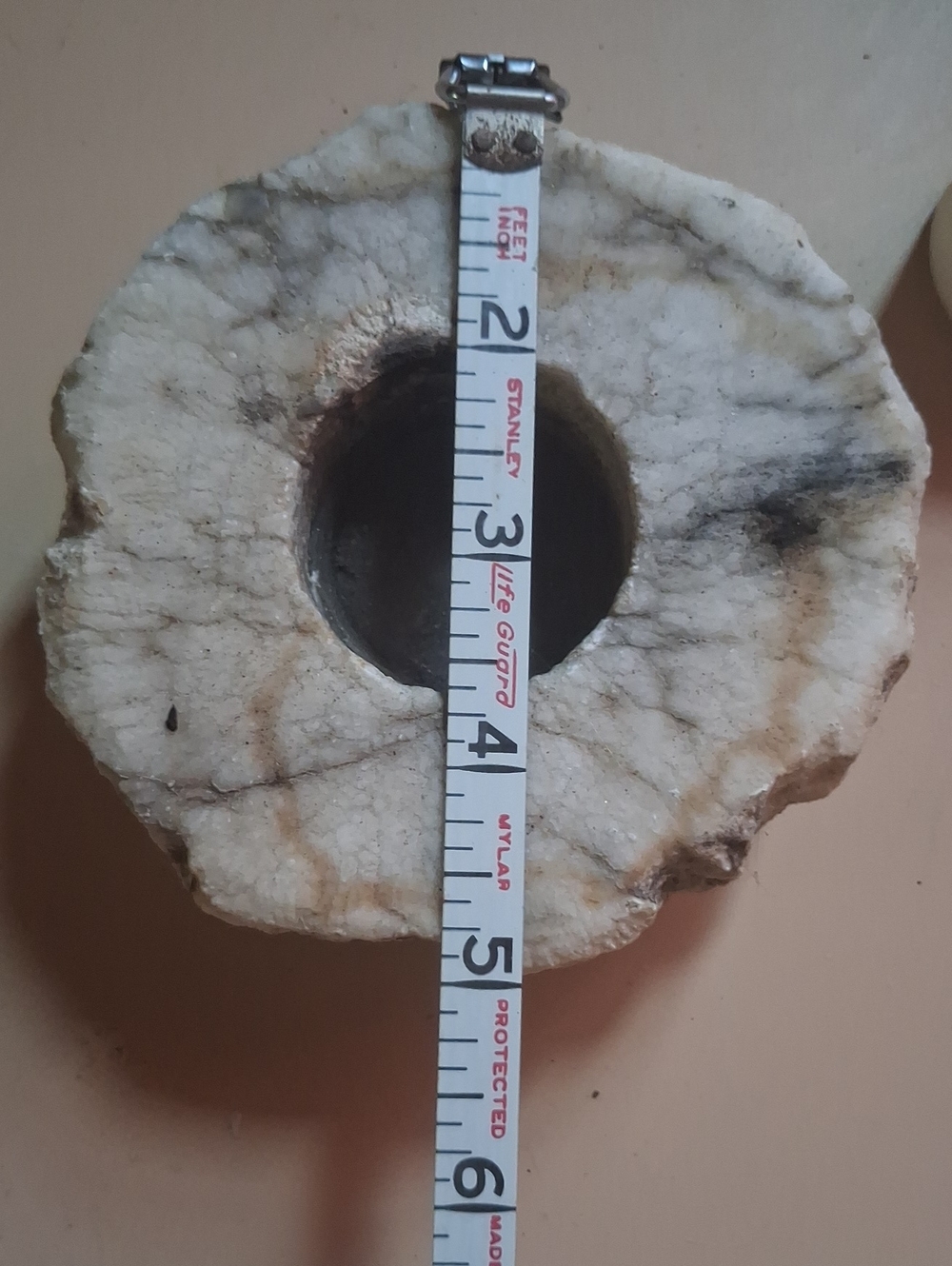 Source Unknown White and Brown Marble Tealight Candle Holder